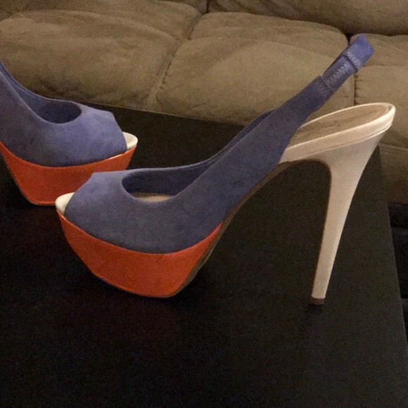 JESSICA SIMPSON HALIE LILY KIDSUEDE PEEP TOES 8.5 - Picture 7 of 11